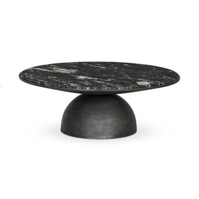 Four Hands Corbett Large Coffee Table - Polished Black Marble