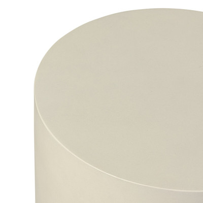 Four Hands Ivan Round End Table - White Concrete