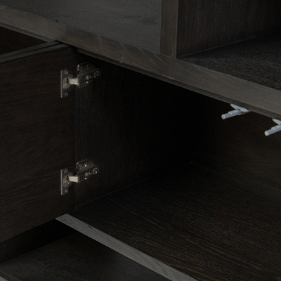 Four Hands Noeline Wide Bookcase - Smoked Black Oak