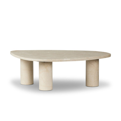 Four Hands Zion Coffee Table - Large - Cream Marble