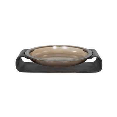 Four Hands Runa Bowl - Smoked Brown Cast Glass