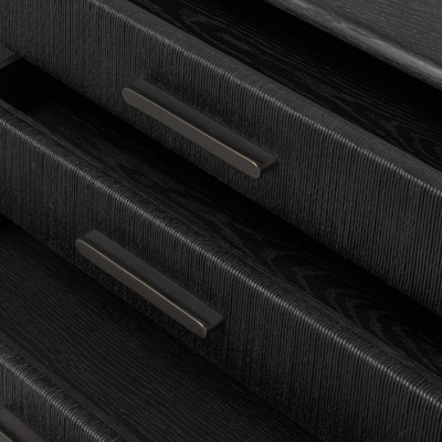 Four Hands Rosenell Media Console - Black Oak Veneer