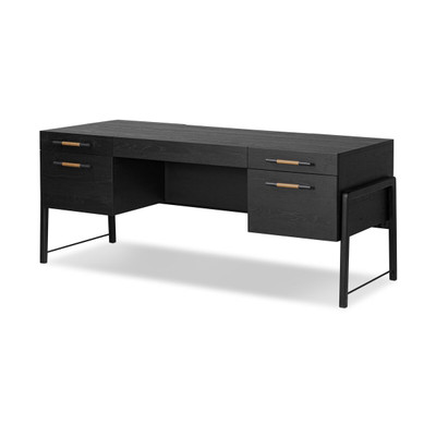 Four Hands Rosedale Executive Desk - Ebony Oak Veneer