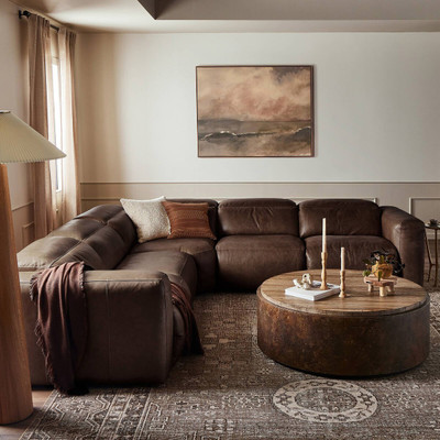 Four Hands Radley Power Recliner 5-Piece Sectional - Sonoma Coco