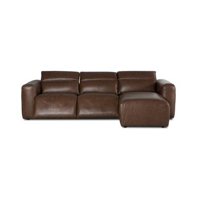 Four Hands Radley Power Recliner 3-Piece Sectional W/ Chaise - Right Chaise - Sonoma Coco