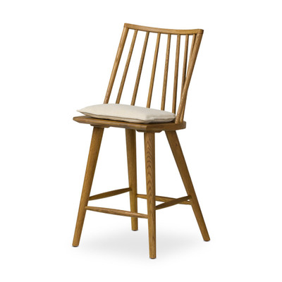 Four Hands Lewis Windsor Counter Stool - Antwerp Natural - Sandy Oak