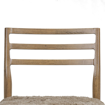 Four Hands Glenmore Dining Chair - Taupe Shearling - Smoked Oak