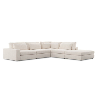 Four Hands Bloor 4-Piece Sectional W/ Ottoman - Essence Natural - Left Arm Facing