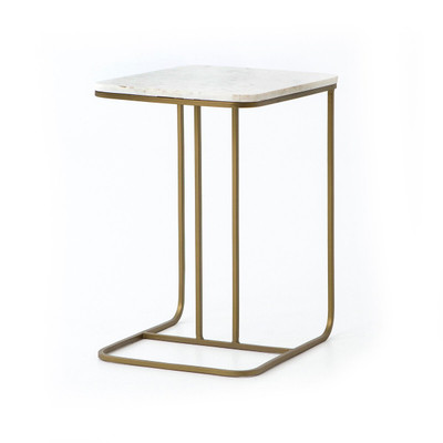 Four Hands Adalley C Table - Polished White Marble