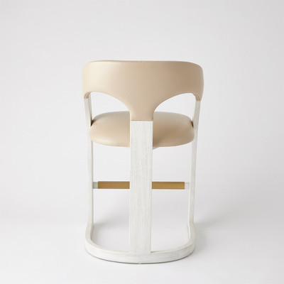 Global Views Delia Counter Stool - White Burl