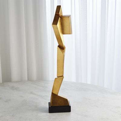 Global Views Facet Sculpture - Gold - Lg