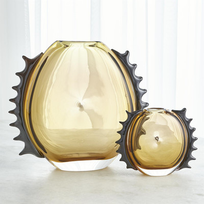 Global Views Flamer Vase - Amber - Black - Lg