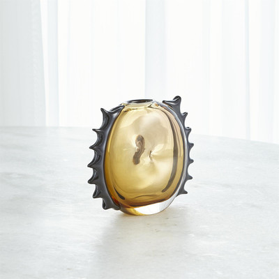 Global Views Flamer Vase - Amber - Black - Lg