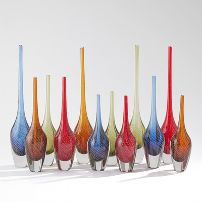 Global Views Flecked Spire Bottle - Red - Lg