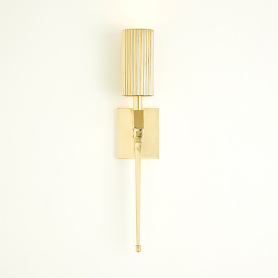 Global Views Fluted Single Sconce - Brass