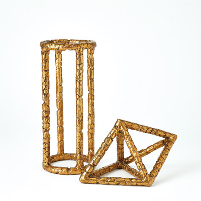 Global Views Forged Triangular Bipyramid - Gold (Closeout)
