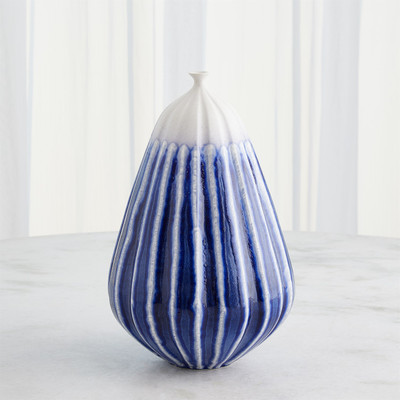 Global Views Furrow Vase - Cobalt - Lg