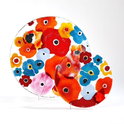 Global Views Fused Floral Boat Bowl - Bright