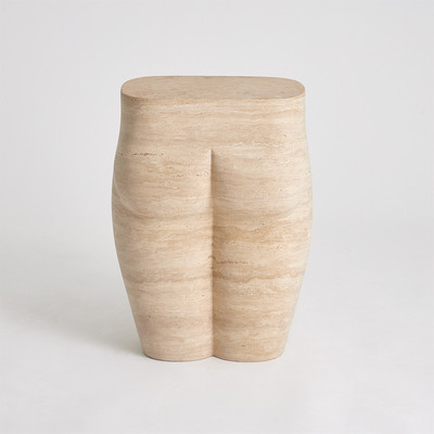 Citizen Artist for Global Views LHomme Stool - Travertine