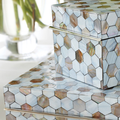 Global Views Mother of Pearl Box - Med