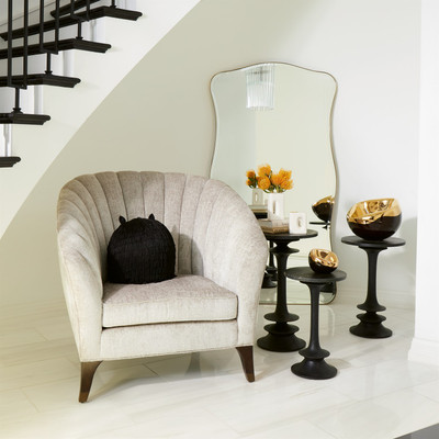 Global Views Oasis Side Table - Black - Med