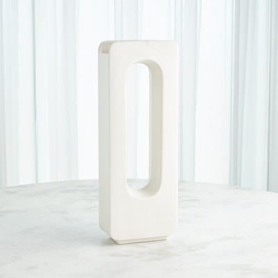 Global Views Rectangle Vase - White - Sm (Closeout)
