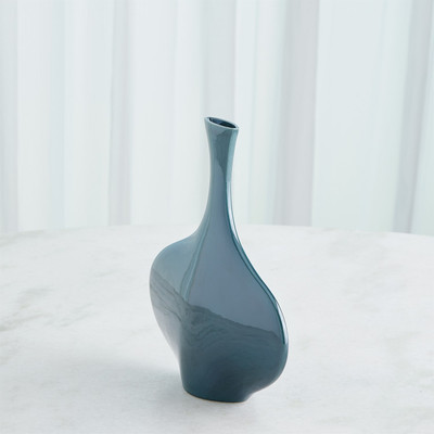 Global Views Silhouette Vase - Reactive Blue - Round