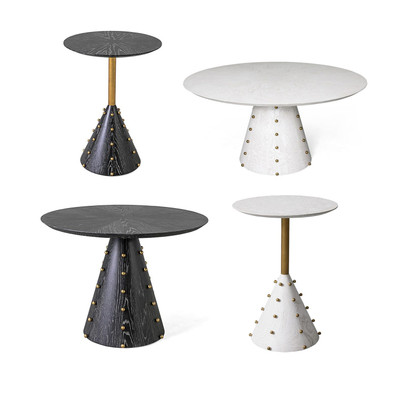 Global Views Spheres Drink Table - White Burl