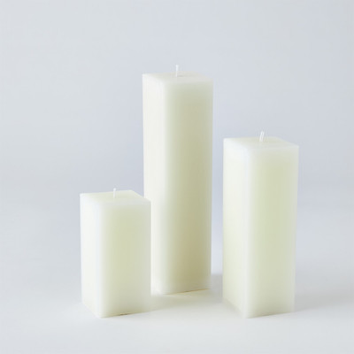 Global Views Square Pillar Candle - Unscented - 3 x 6