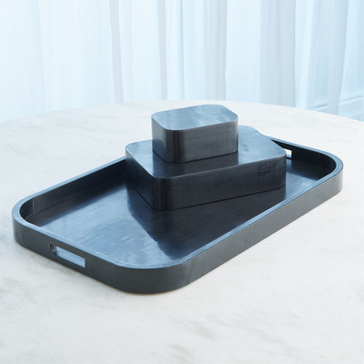 Global Views Super Ellipse Box - Black - Sm