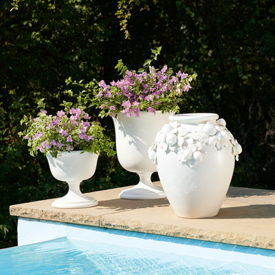 Global Views Villa Chalice Vase - Matte White - Sm