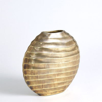 Studio A Chased Oval Vase - Antique Brass - Sm
