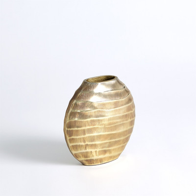 Studio A Chased Oval Vase - Antique Brass - Sm
