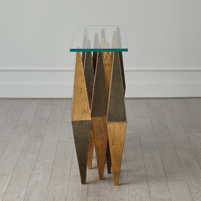 Studio A Harlequin Console - Distressed Gold Leaf (Closeout)