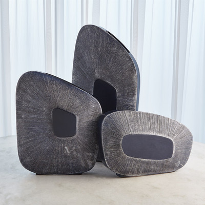 Studio A Offset Square Scratch Vase - Ink - Wide