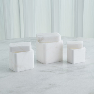 Studio A Raggio Alabaster Box - White - Med