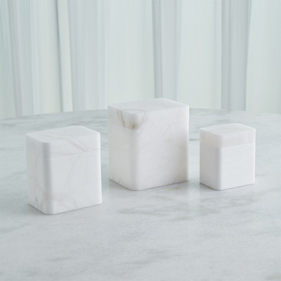 Studio A Raggio Alabaster Box - White - Med