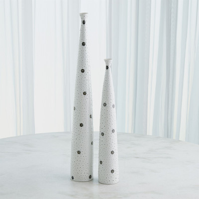 Studio A Spotted Tapered Vase - White w - Black Spots - Sm (Closeout)