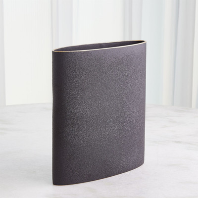 Studio A Tuba Vase - Black w - Gold Rim - Sm (Closeout)