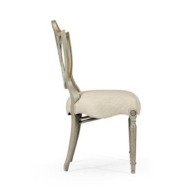 Jonathan Charles Buckingham Sheraton Grey & Gilded Dining Side Chair