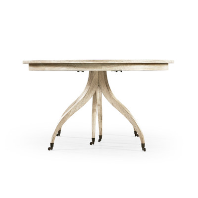 Jonathan Charles Timeless Solar Spider Leg Dining Table in Bleached Walnut