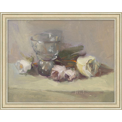 Wendover White Roses and Glass Still Life
