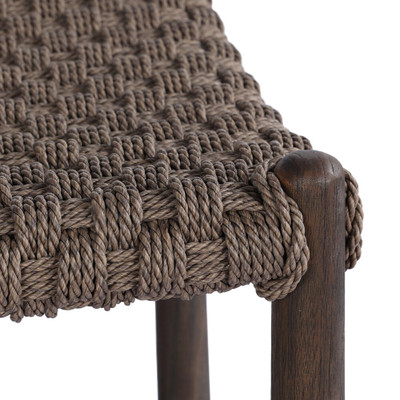 Amber Lewis x Four Hands Savio Outdoor Bar Stool - Dark Textured Woven