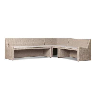 Amber Lewis x Four Hands Senna Outdoor Dining Banquette L-Shape - Right Arm Facing - 106"