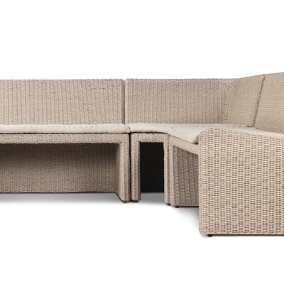 Amber Lewis x Four Hands Senna Outdoor Dining Banquette L-Shape - Right Arm Facing - 106"