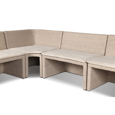 Amber Lewis x Four Hands Senna Outdoor Dining Banquette L-Shape - Left Arm Facing - 144"