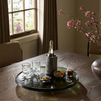 Amber Lewis x Four Hands Suz Lazy Susan - Moss Cast Glass