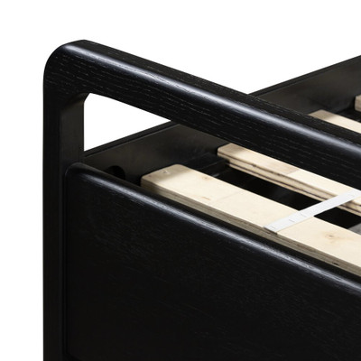 Four Hands Rosedale Bed - King - Ebony Oak Veneer + Chaps Saddle