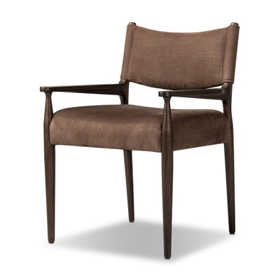 Four Hands Jayla Dining Armchair - Nubuck Cigar