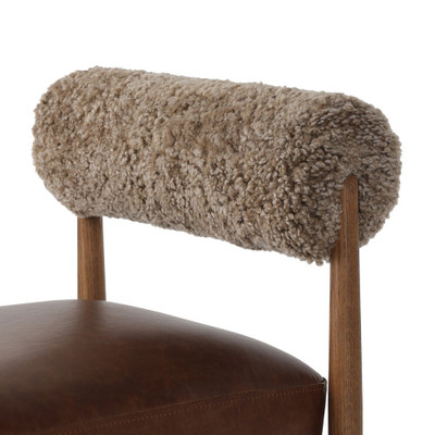Four Hands Jazelle Bar Stool - Taupe Shearling